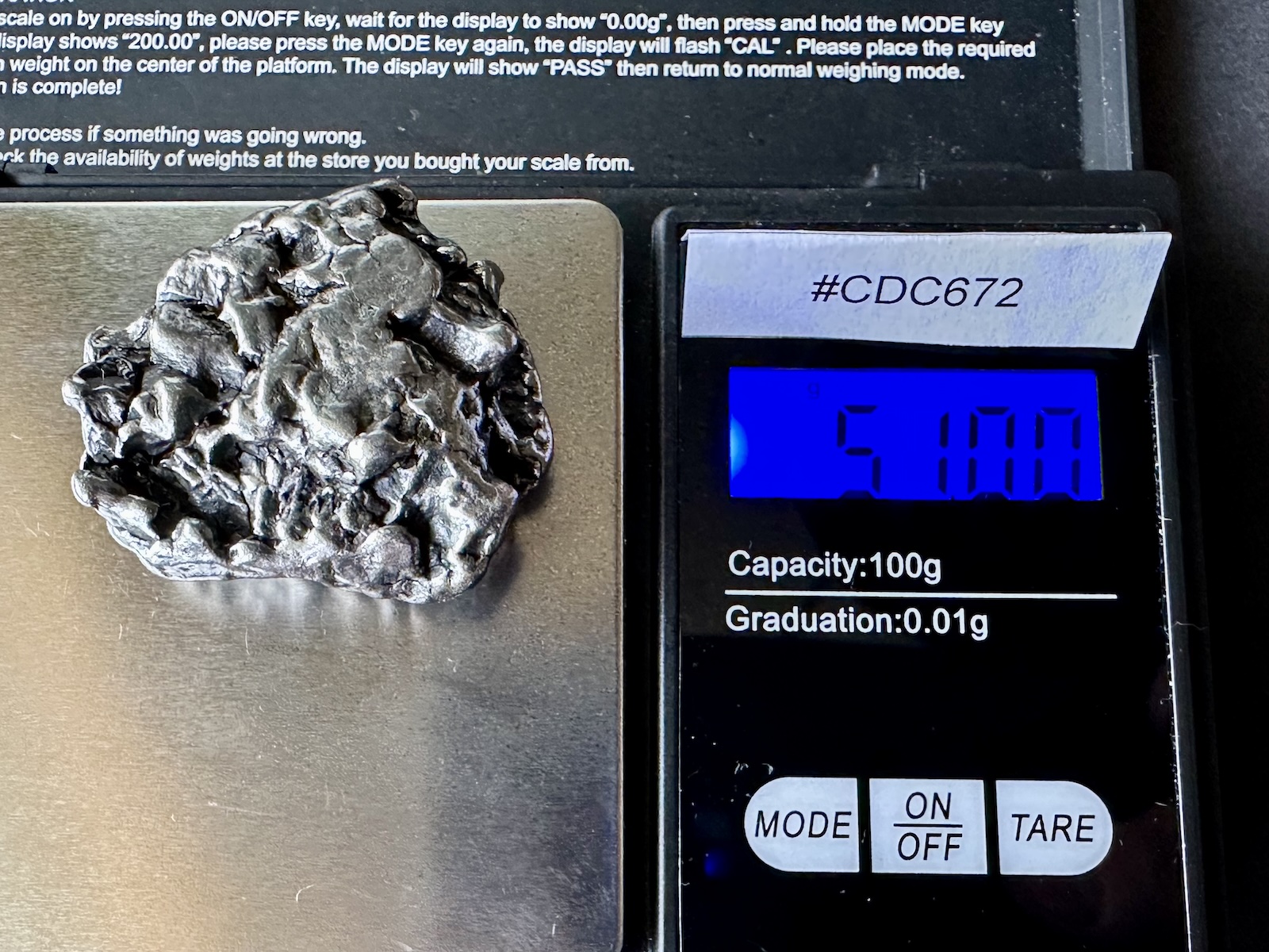 Meteoryt Campo del Cielo 51,00 g (#CDC672) - obrazek 5