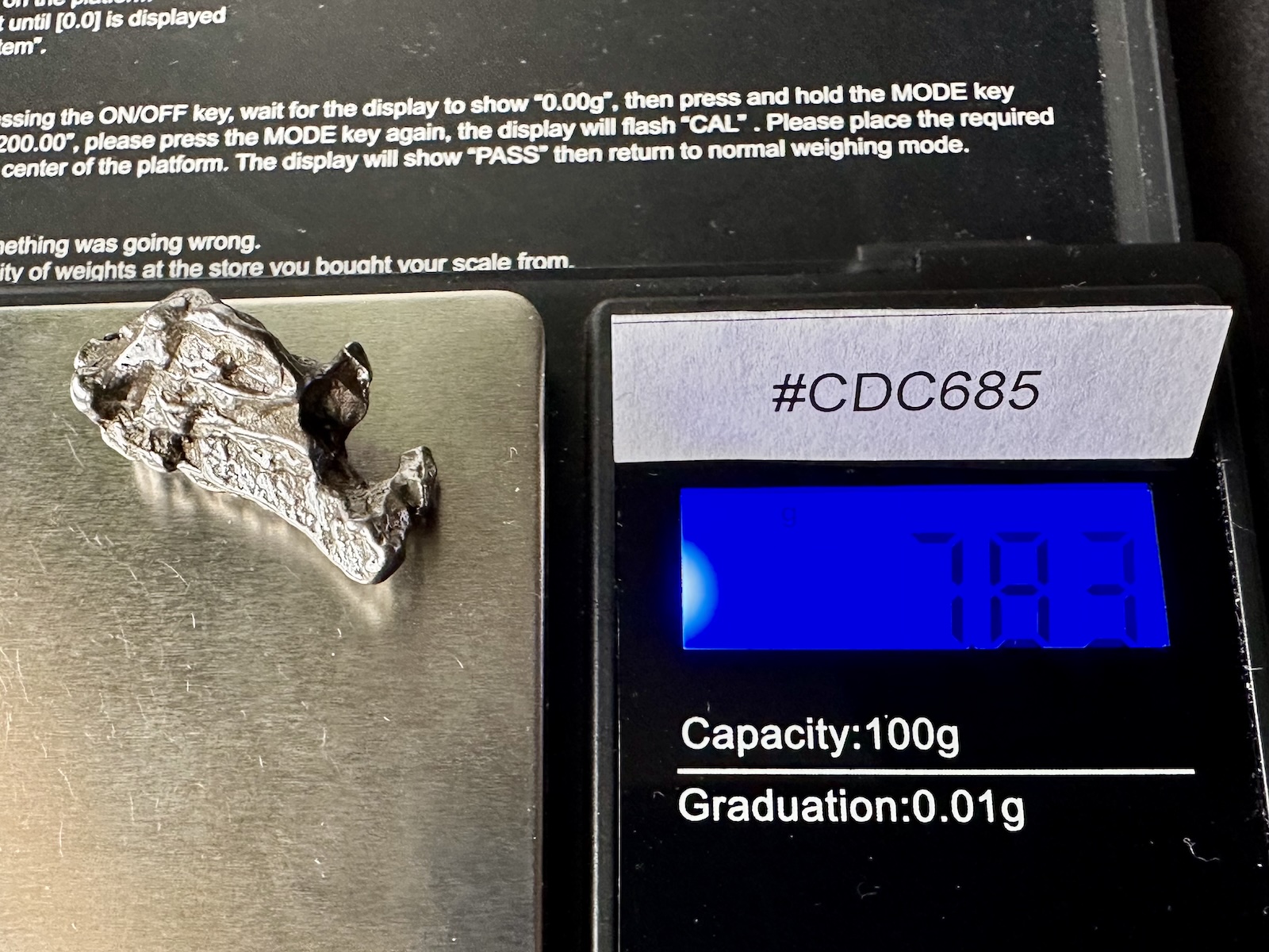 Meteoryt Campo del Cielo 7,83 g (#CDC685) - obrazek 5